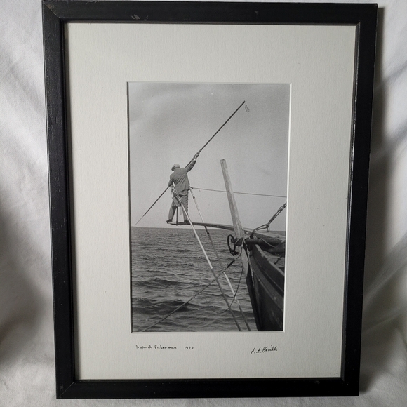 Original Framed Photograph by JJ Knickle titled  "Sword Fisherman" 1922 Signed - Picture 4 of 11